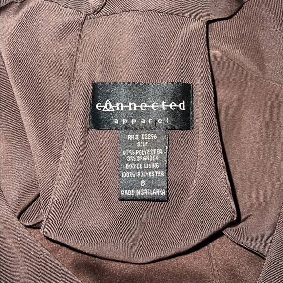 Connected Apparel Brown Halter Neck Dress Size 6 - Picture 3 of 6